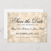 Gouden Champagne Bokeh Elegant Save The Date Aankondigingskaart (Voorkant / Achterkant)