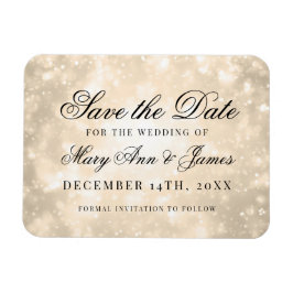 Gouden Champagne Bokeh Elegant Save The Date Magneet