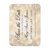 Gouden Champagne Bokeh Elegant Save The Date Magneet (Verticaal)