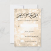 Gouden Champagne Bokeh Elegante Bruiloft RSVP (Voorkant)