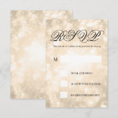 Gouden Champagne Bokeh Elegante Bruiloft RSVP Kaartje (Voorkant / Achterkant)
