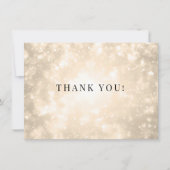 Gouden Champagne Bokeh Trouw Dankjescadeau Bedankkaart (Voorkant)