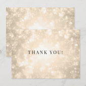 Gouden Champagne Bokeh Trouw Dankjewel Bedankkaart (Voorkant / Achterkant)