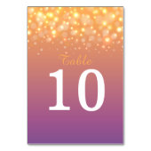 Gouden champagne bubbels Bruiloft tafel nummers Kaart (Achterkant)