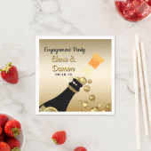 Gouden Champagne Bubbels Engagement Party Paper Servet (Insitu)