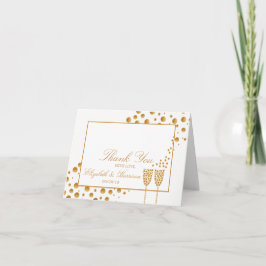 Gouden Champagne Bubbels Trouw Trouwkaartjes Bedan Bedankkaart