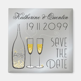 Gouden Champagne Bubbels Zilver Modern Agenda Bewa Magneet