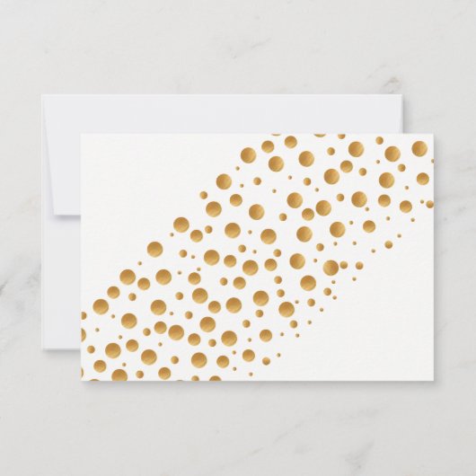 Gouden Champagne Bubbles Bruiloft RSVP Kaartje (Achterkant)