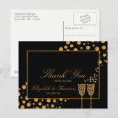 Gouden Champagne Bubbles Engagement Party Dank u Briefkaart (Voorkant / Achterkant)