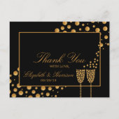 Gouden Champagne Bubbles Engagement Party Dank u Briefkaart (Voorkant)