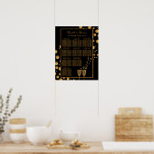 Gouden Champagne Bubbles Trouwfeest Zitplaatsen Ch Poster (Keuken)