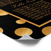 Gouden Champagne Bubbles Trouwzitplaatsen Chart Poster (Hoek)