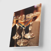 gouden champagne-drink keukenstang vierkante klok (Hoek)