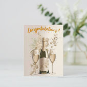 Gouden Champagne Felicitaties Kaart (Staand voorkant)