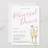 Gouden Champagne fluiten repetitie diner Kaart (Voorkant)