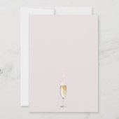 Gouden Champagne Glas Roos Petals Vrijgezellenfees Kaart (Achterkant)