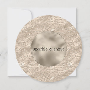 Gouden Champagne Glitter Zebra Print Feestdagenkaart