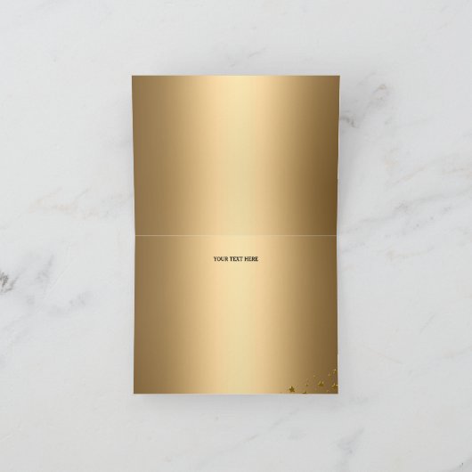 Gouden Champagne & Kroonluchter Dank u kaart (Binnen)