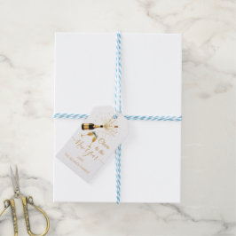 Gouden champagne Nieuwjaarsfeest cadeautag Cadeaulabel