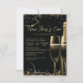 Gouden Champagne oudejaarsfeest Kaart (Voorkant)