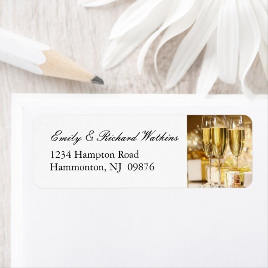 Gouden Champagne Party Labels (Insitu)