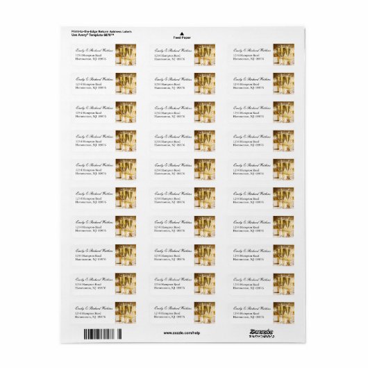 Gouden Champagne Party Labels (Full Sheet)