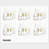 Gouden Champagne Proost Bruisend Stijlvol Chic Nie Vierkante Sticker (Vel)
