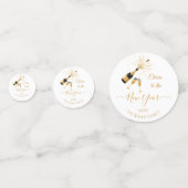 Gouden champagne proost Nieuwjaar Confetti (Voorkanten)