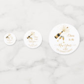 Gouden champagne proost Nieuwjaar Confetti (Achterkanten)