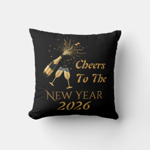 Gouden champagne proost Nieuwjaar Kussen