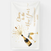 Gouden champagne proost Nieuwjaar Spandoek (Verticaal)