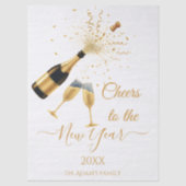 Gouden champagne proost Nieuwjaar Tissuepapier (Voorkant)