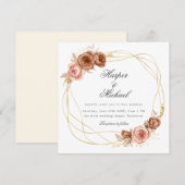 gouden champagne rozen bruiloft kaart (Voorkant / Achterkant)