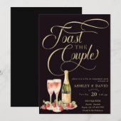 Gouden Champagne | Toast | Verlovingsgroep Kaart (Voorkant / Achterkant)