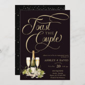 Gouden Champagne | Toast | Verlovingsgroep Kaart (Voorkant / Achterkant)