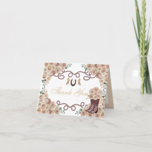 Gouden Champagne Western Quinceanera bedankpas