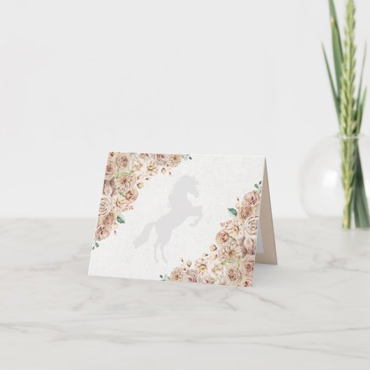 Gouden Champagne Western Quinceanera bedankpas (Achterkant)