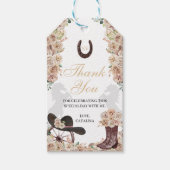 Gouden Champagne Western Quinceanera Gift Labels Cadeaulabel (Voorkant)