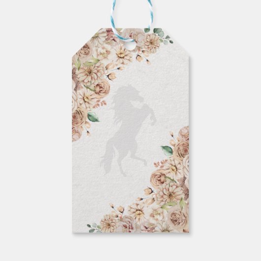 Gouden Champagne Western Quinceanera Gift Labels Cadeaulabel (Achterkant)