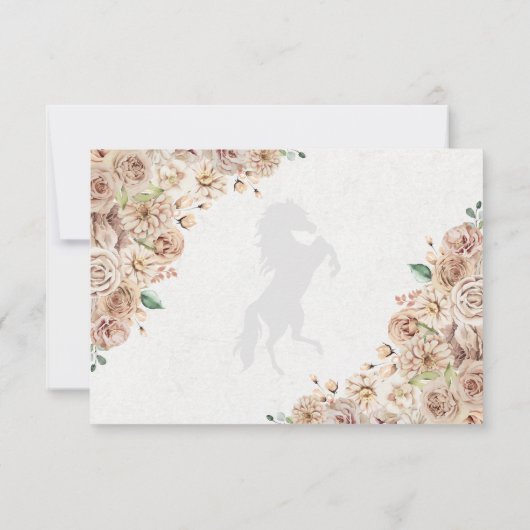 Gouden Champagne Westerne Quinceanera RSVP-kaart RSVP Kaartje (Achterkant)