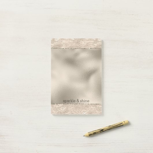 Gouden Champagne Zebra Print Post-it® Notes (Op bureau)