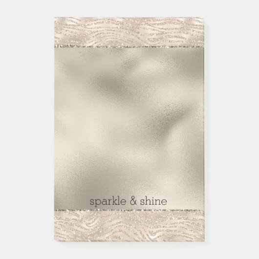 Gouden Champagne Zebra Print Post-it® Notes (Voorkant)