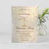 Gouden Champagneglas Sparkle Confetti Party Kaart (Staand voorkant)