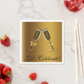 Gouden Champagneglazen Viering Papieren servetten (Insitu)