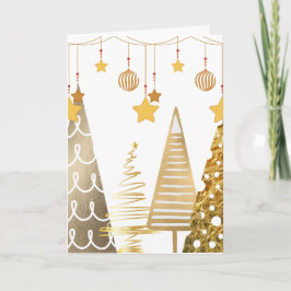 Gouden Charms Bomen, Baubles & Decorations Feestdagen Kaart