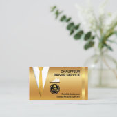 Gouden Chauffeur kostuum rijden Visitekaartje (Staand voorkant)