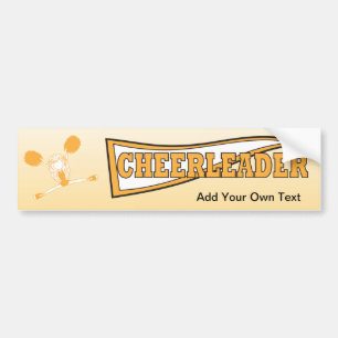 Gouden cheerleader meisje silhouet bumpersticker
