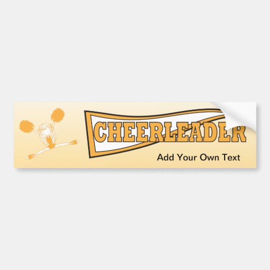 Gouden cheerleader meisje silhouet bumpersticker (Voorkant)