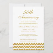 Gouden Chevron 50ste huwelijksjubileum uitnodiging (Voorkant)