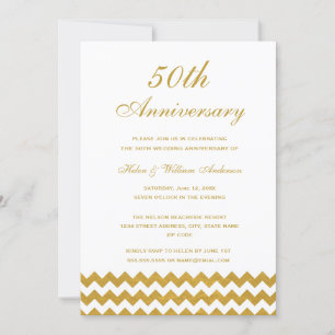 Gouden Chevron 50ste huwelijksjubileum uitnodiging